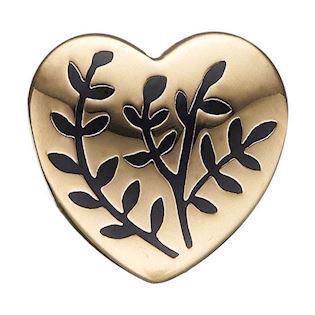 Christina Collect forgylt Fern Heart Heart med svarte fine grener, modell 623-G114